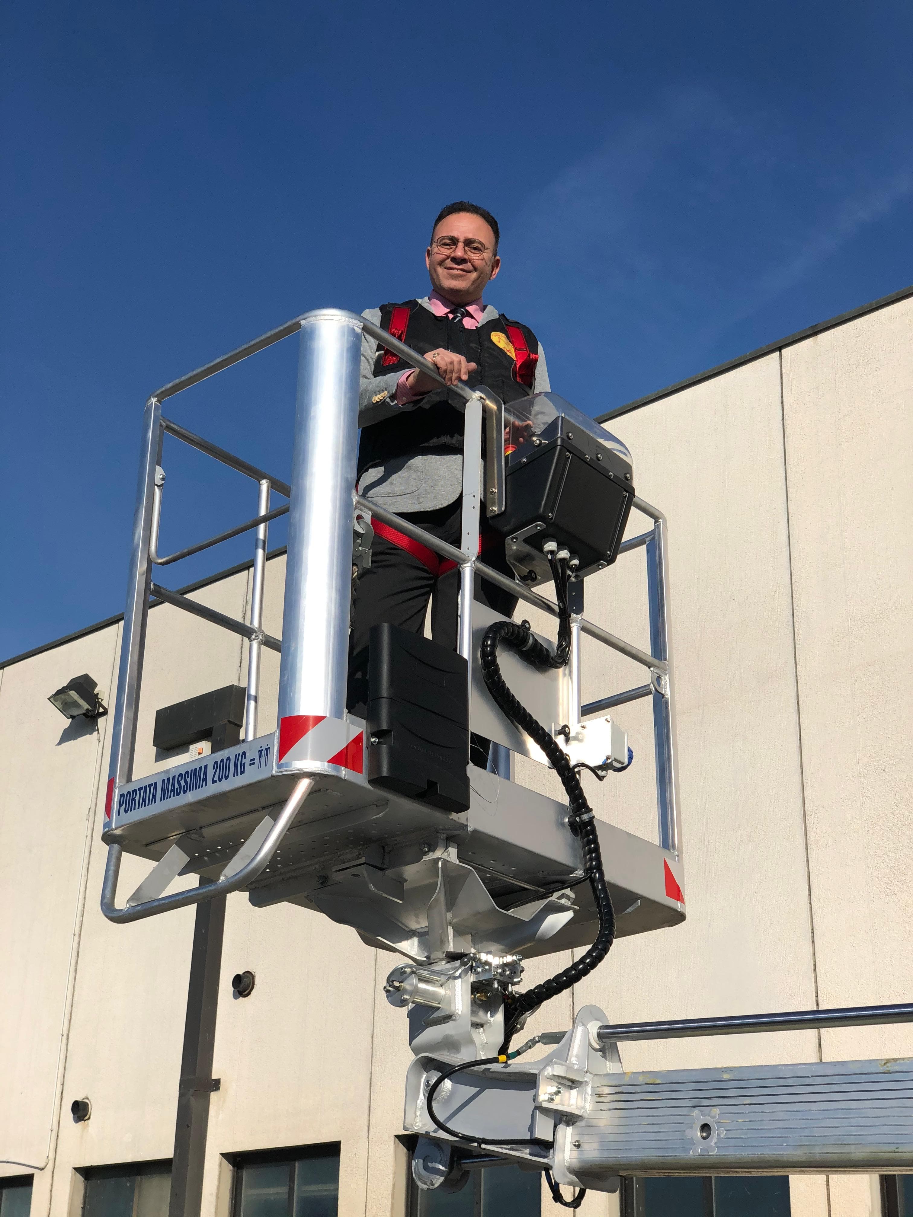 Our CEO in one of our machines